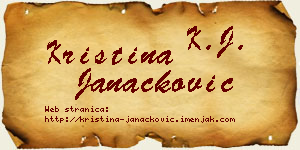 Kristina Janaćković vizit kartica